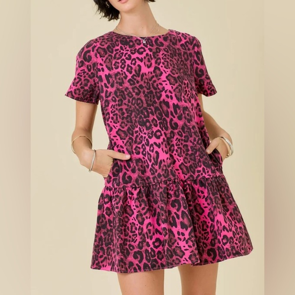 Pink Leopard Print Dress